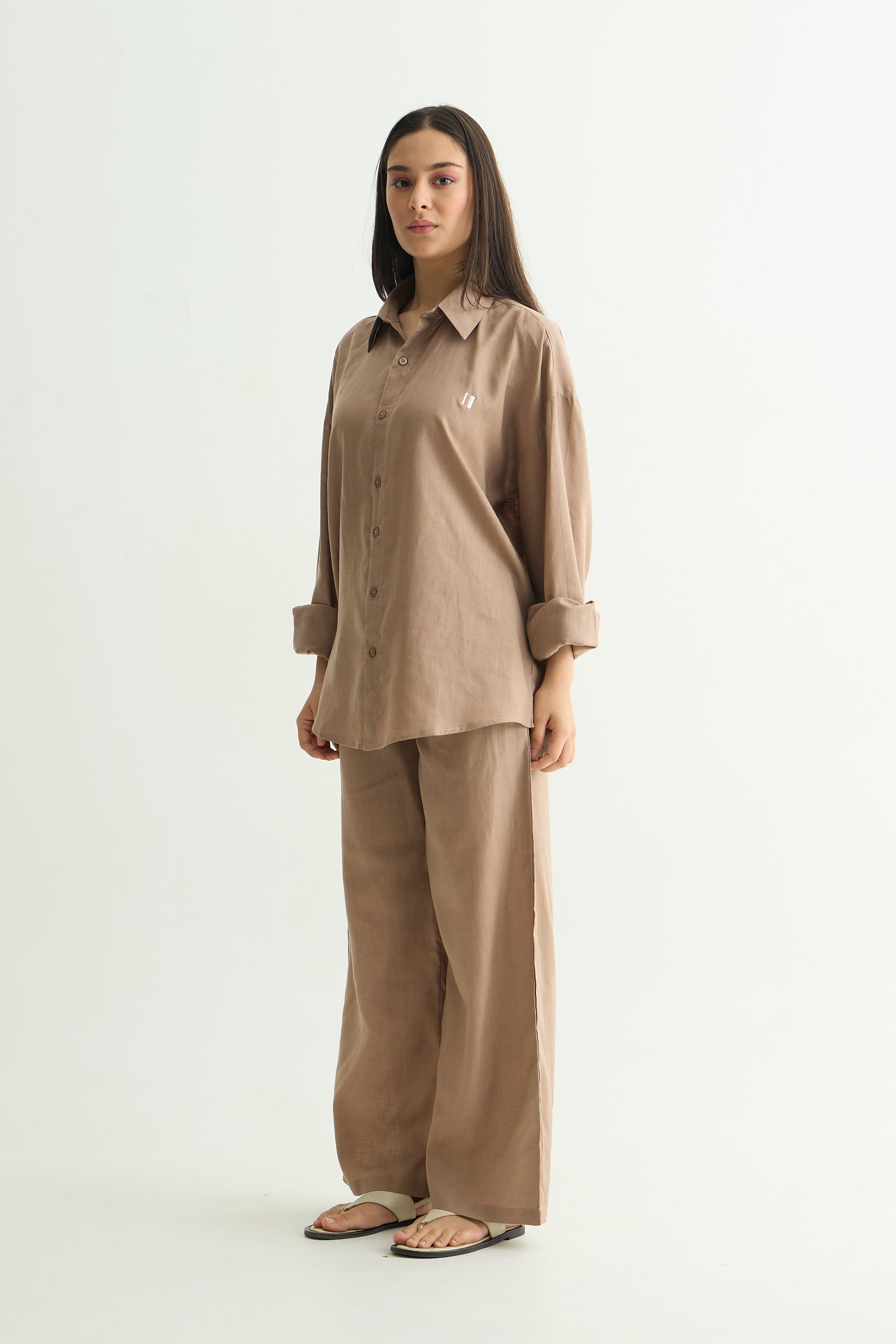 Mocha Brown Linen Set