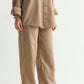 Mocha Brown Linen Pant