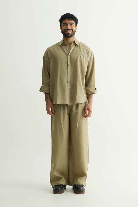 Olive Green Linen Set
