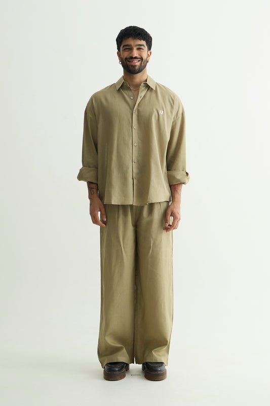 Olive Green Linen Set