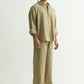 Olive Green Linen Shirt