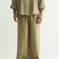 Olive Green Linen Pant