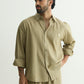 Olive Green Linen Shirt
