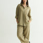 Olive Green Linen Shirt