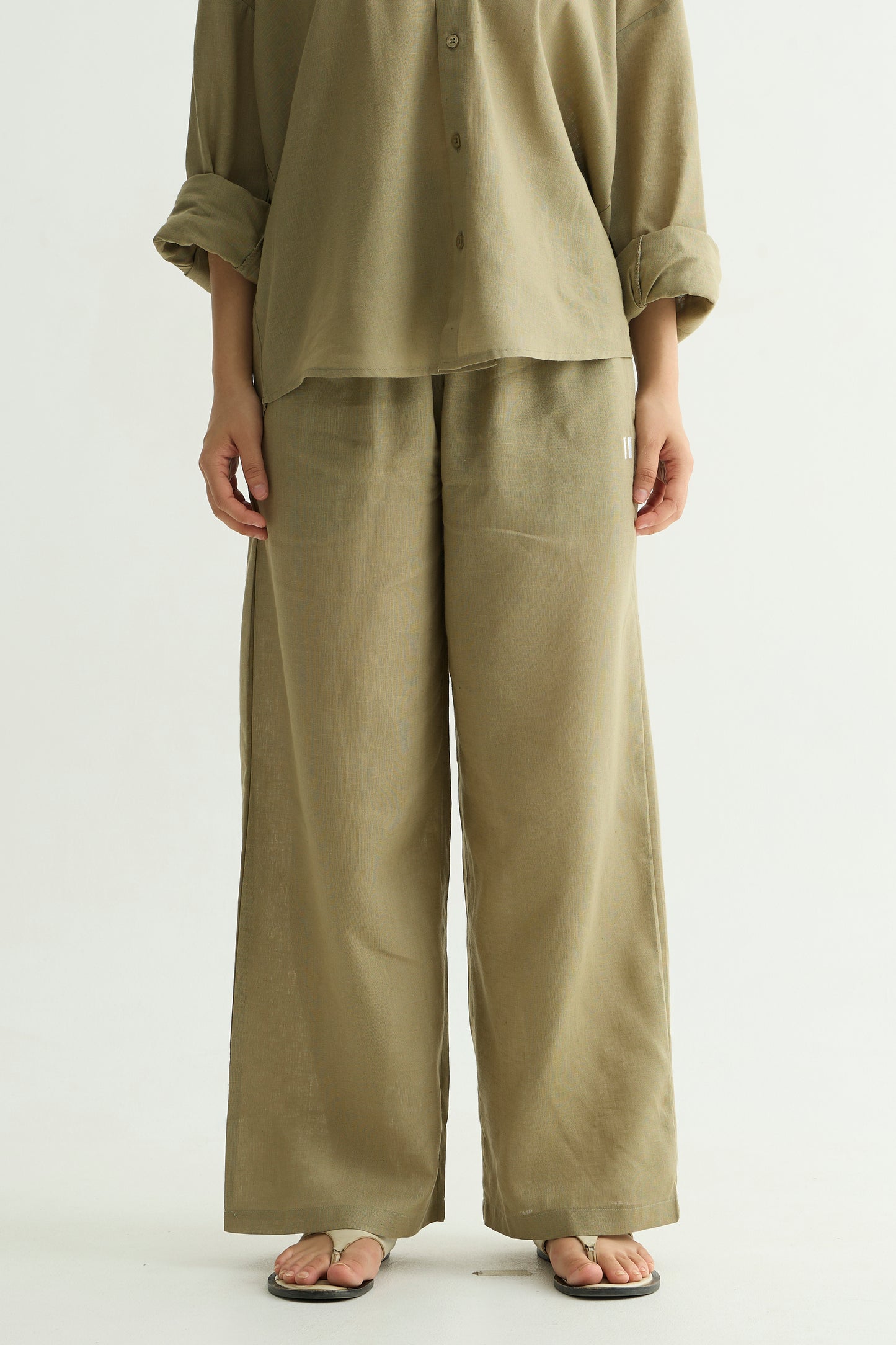 Olive Green Linen Set