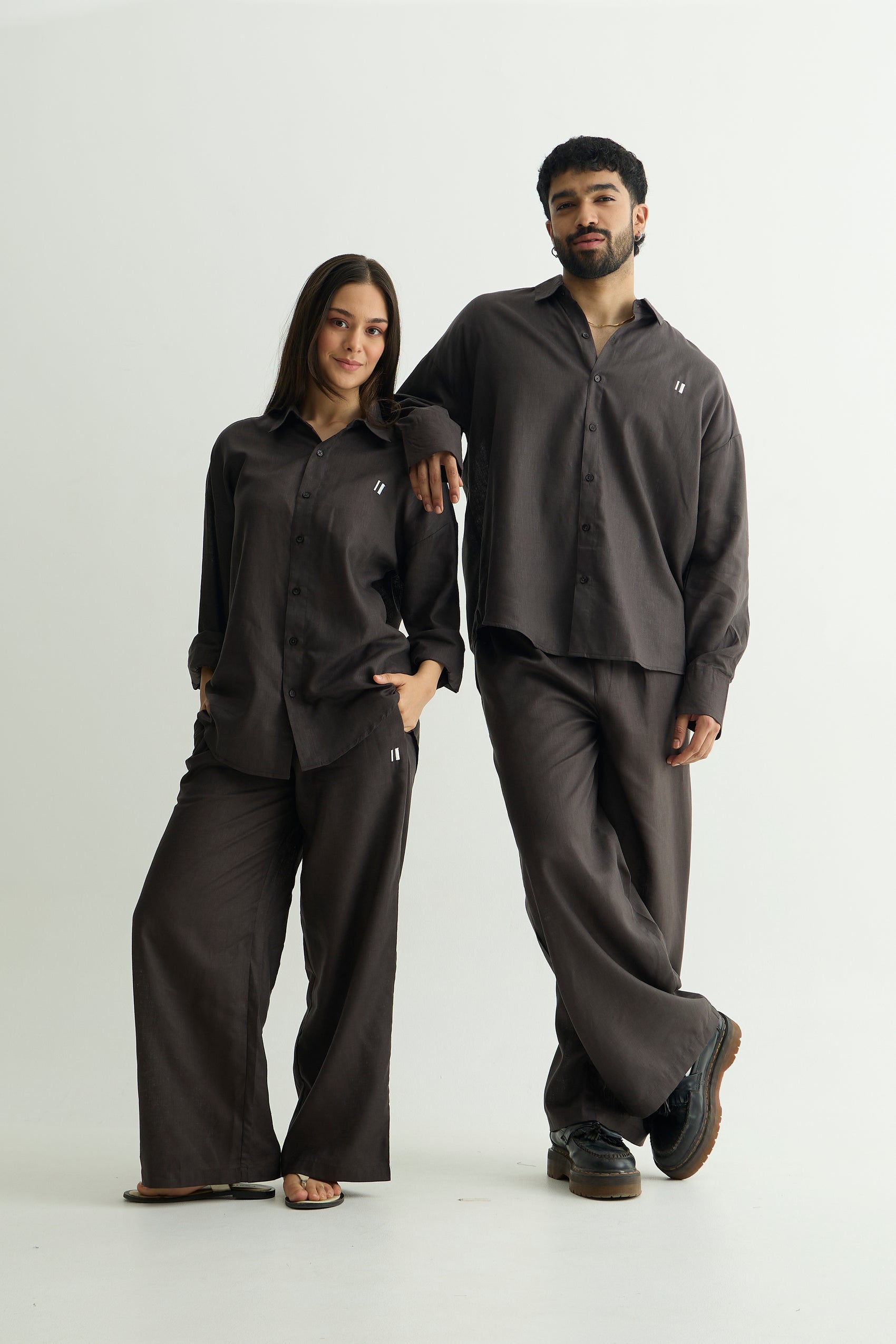 Charcoal Linen Set