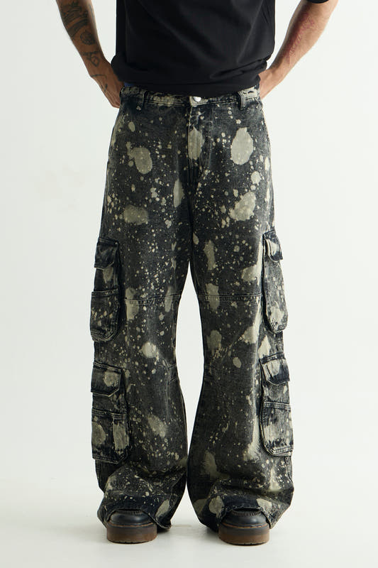 Chapter2Drip Black hypo-wash denim cargo