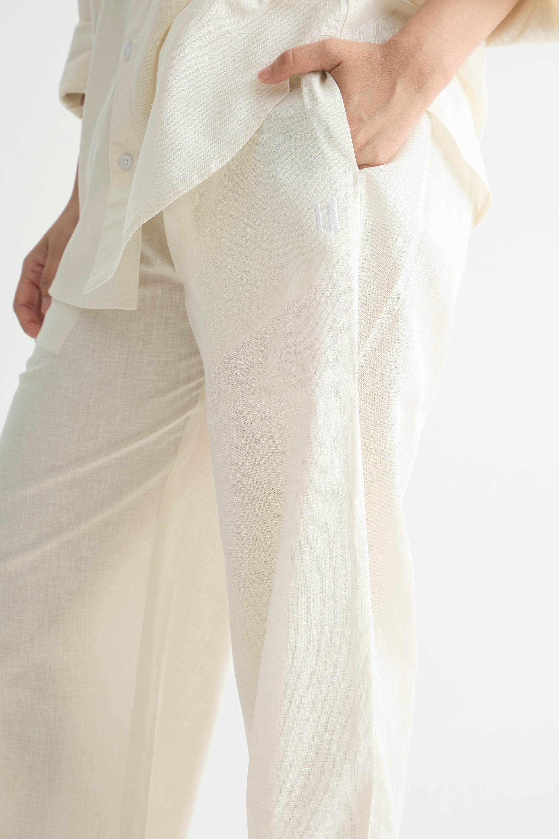 Chapter2Drip Off-White linen pants — view 3