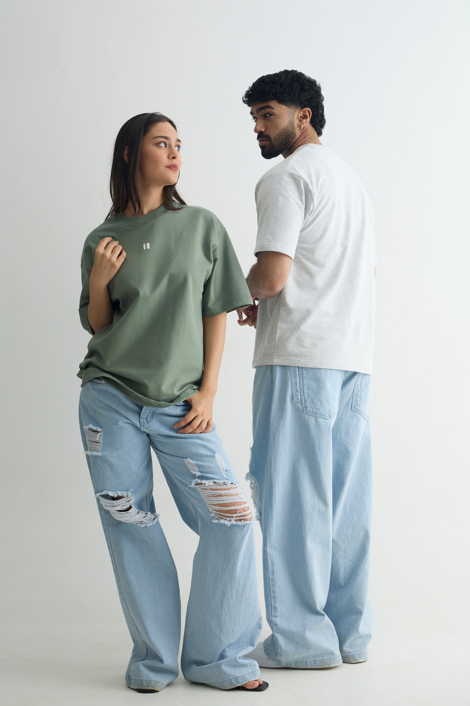 Chapter2Drip Everyday Sage & Grey Melange t-shirt duo — view 4