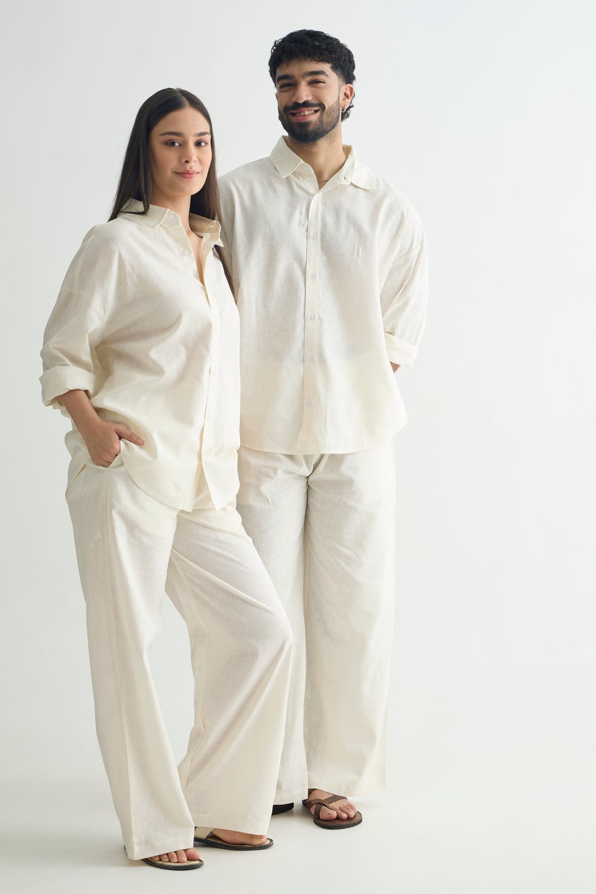 Chapter2Drip Off-White linen set