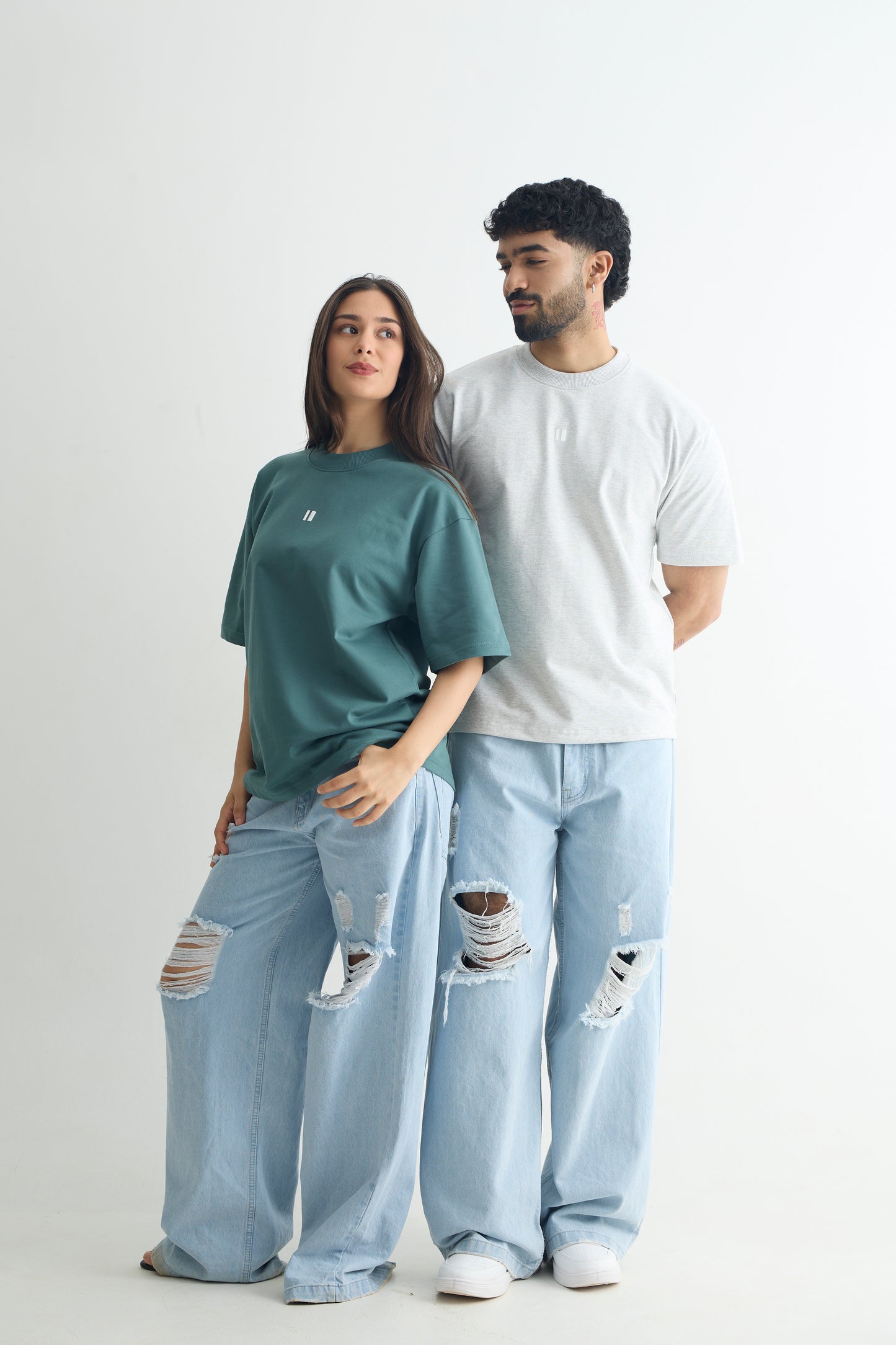 Chapter2Drip Everyday Grey Melange & Teal t-shirt duo — view 4