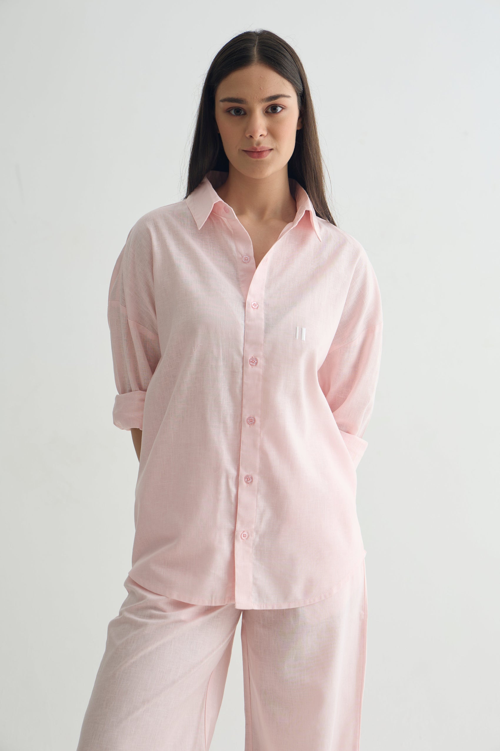 Baby Pink Linen Shirt