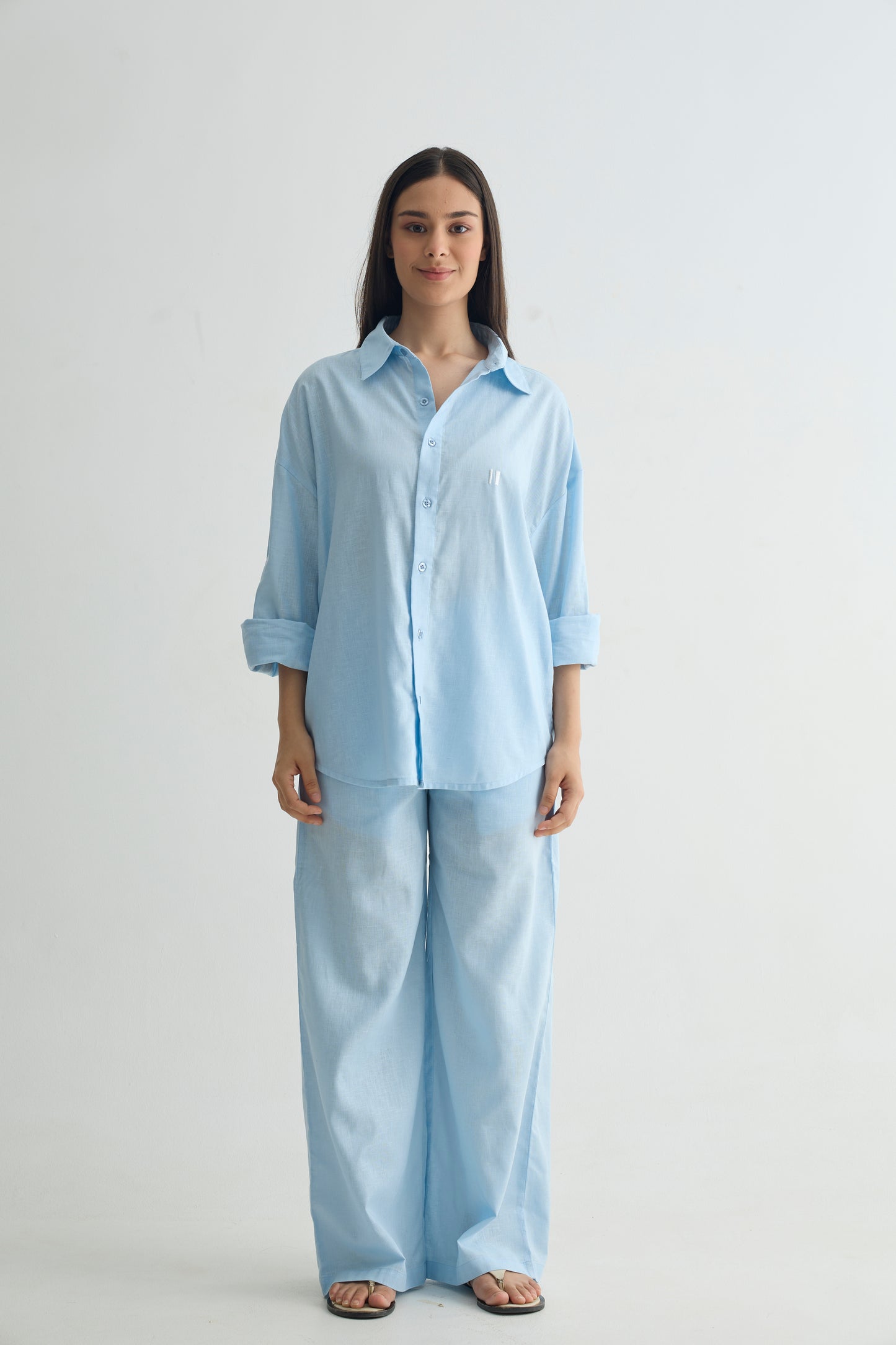Sky Blue Linen Set