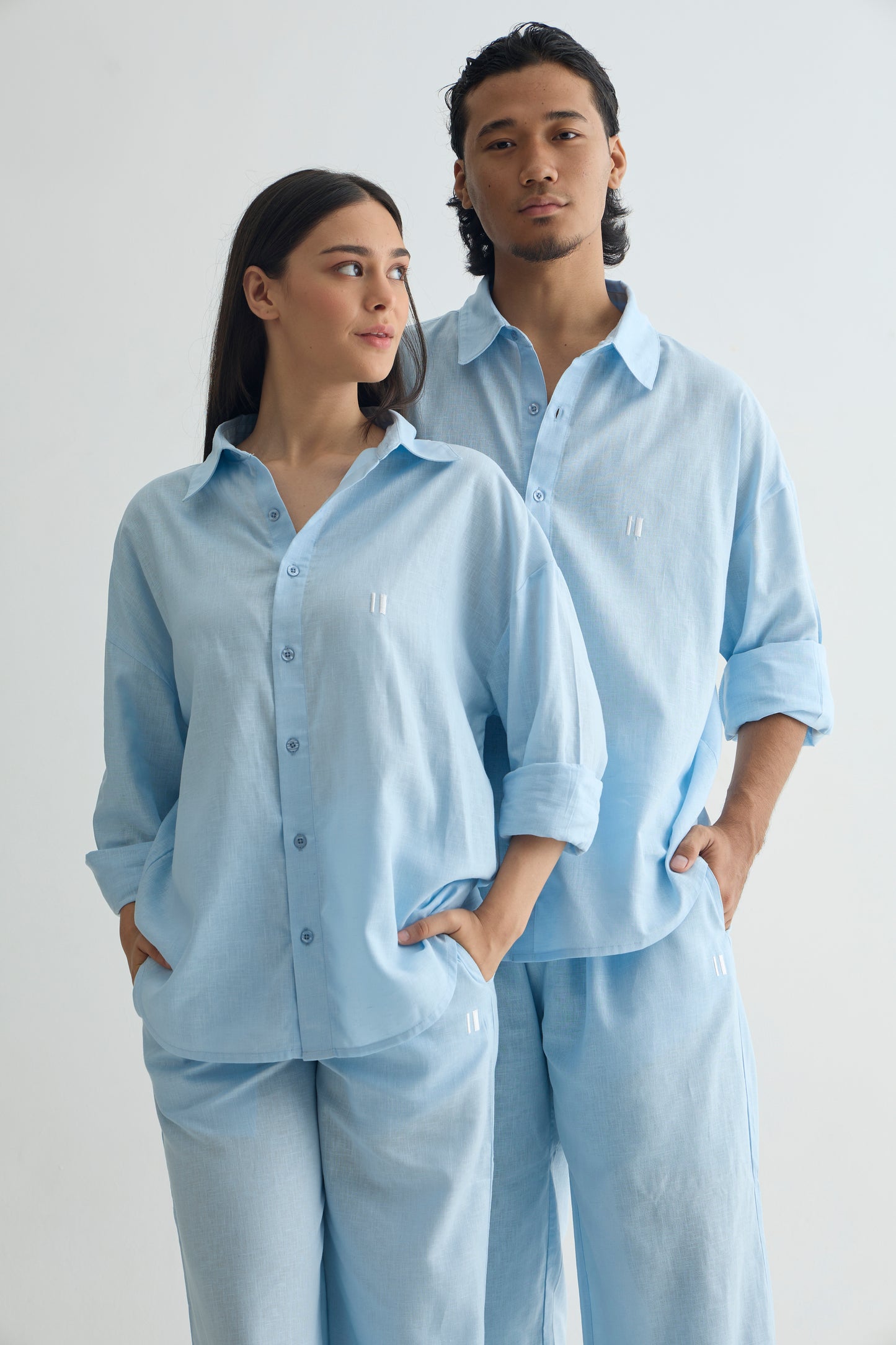 Sky Blue Linen Set