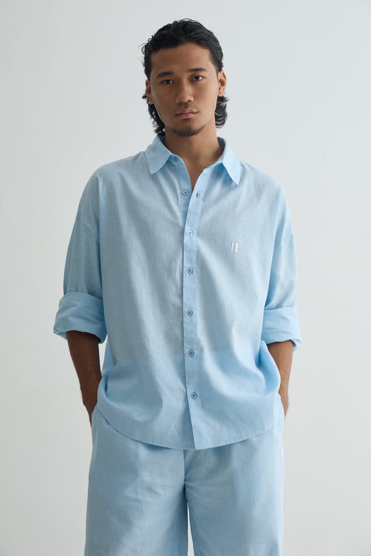 Chapter2Drip Sky Blue linen shirt