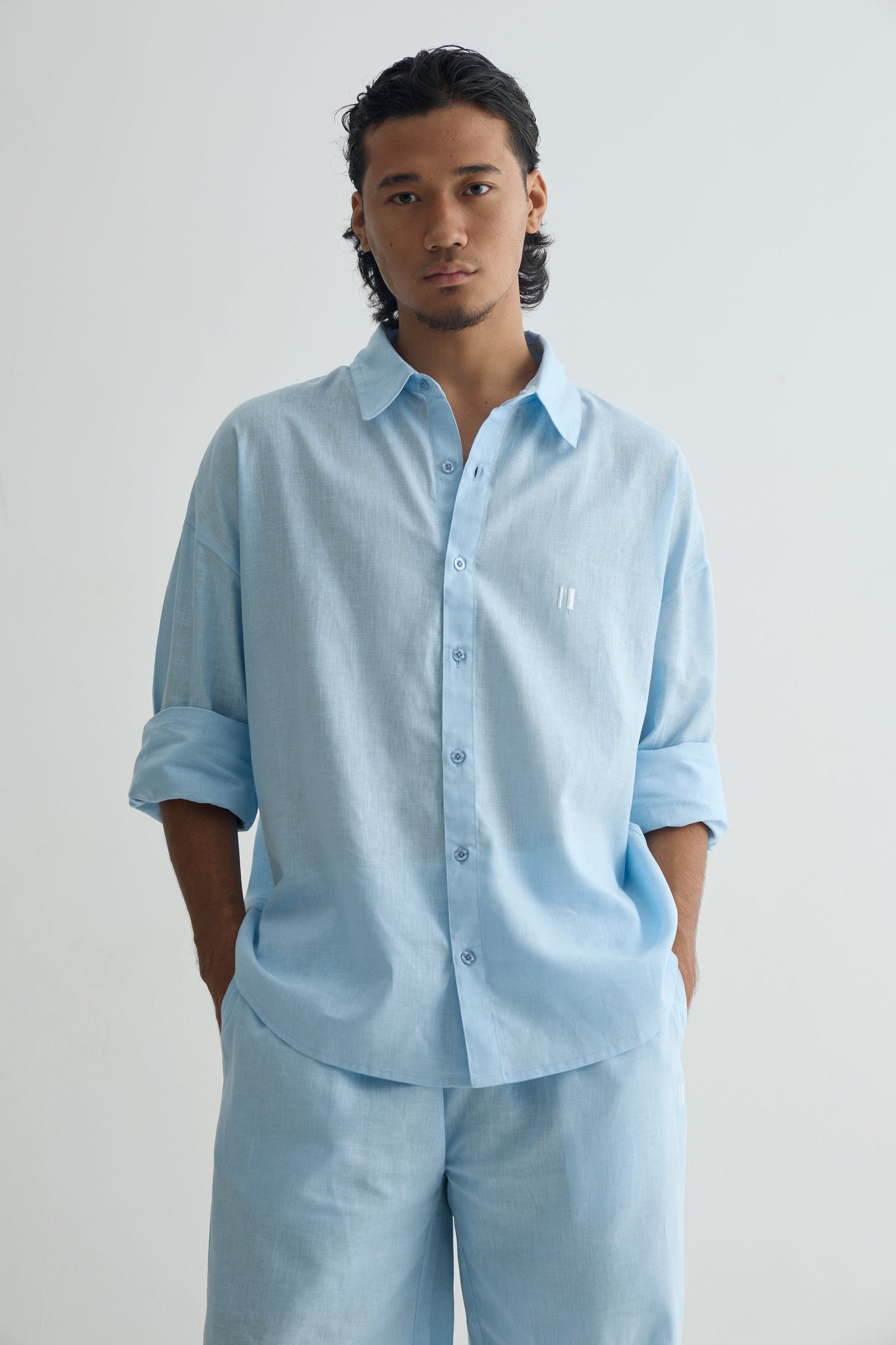 Sky Blue Linen Shirt
