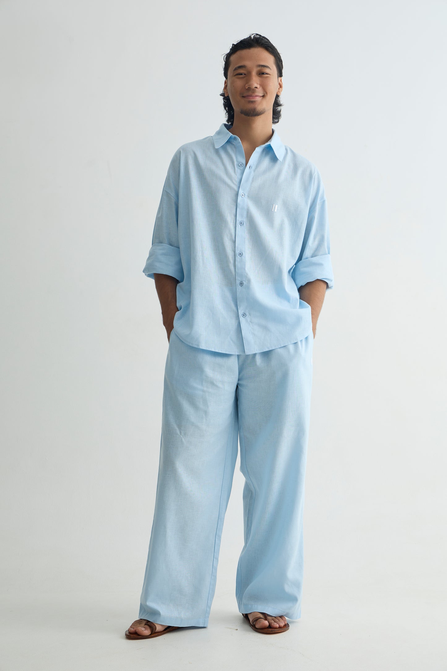 Sky Blue Linen Set