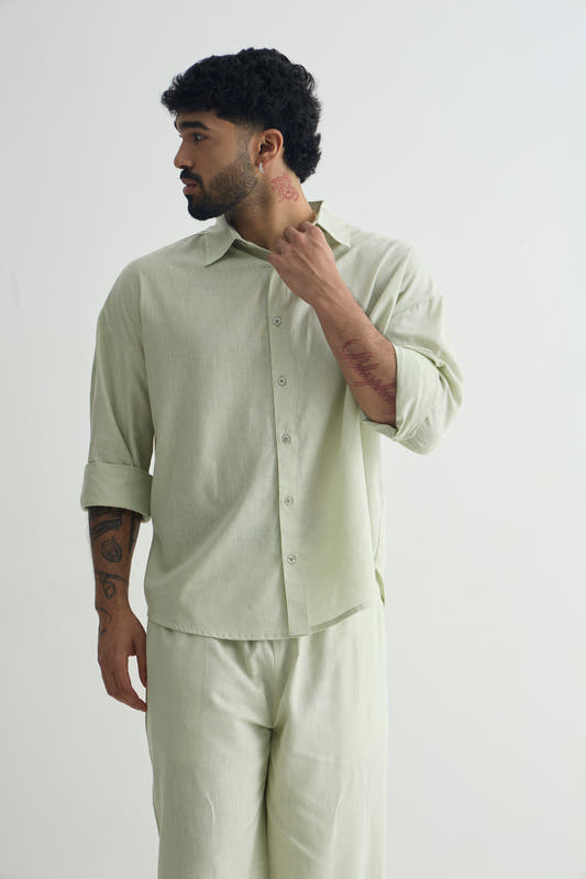 Chapter2Drip Sage Olive linen set — view 2