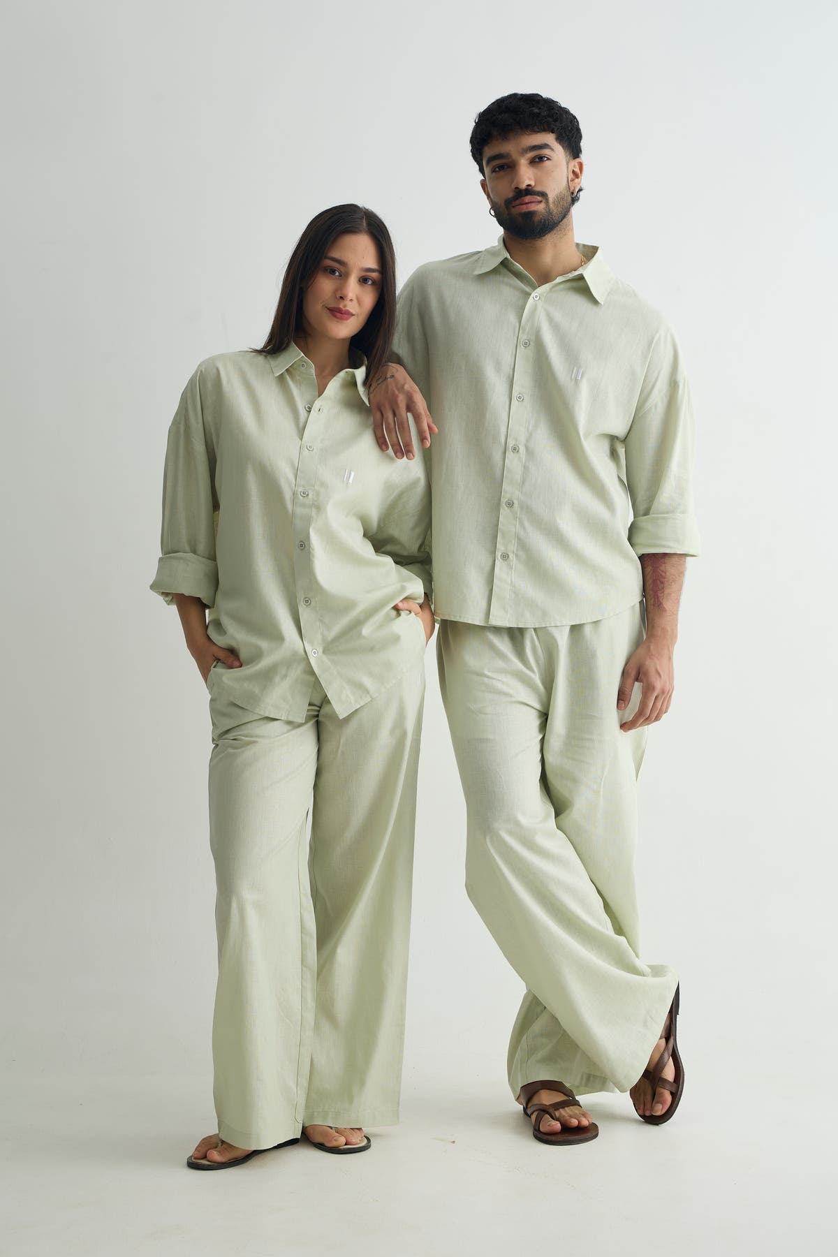 Chapter2Drip Sage Olive linen set