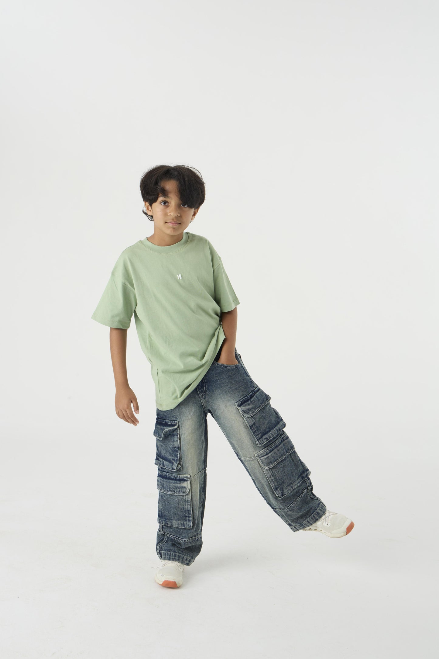 Stone Wash Denim Cargo