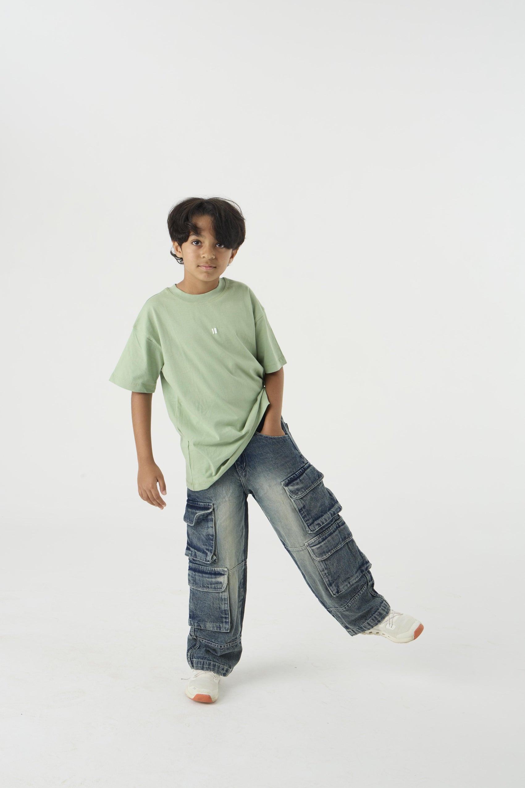 Stone Wash Denim Cargo