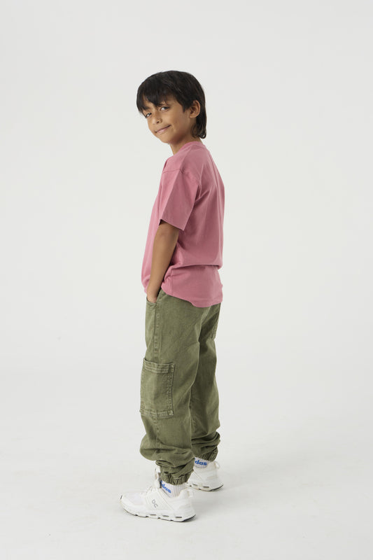 Olive Wash Denim Joggers