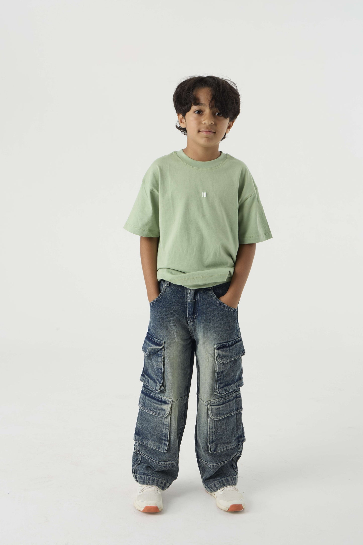 Stone Wash Denim Cargo