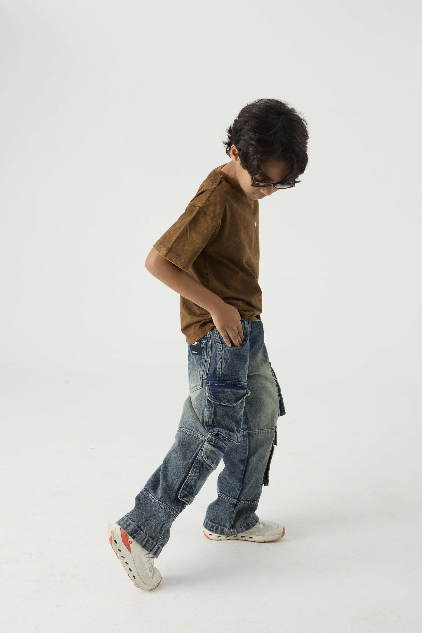 Stone Wash Denim Cargo