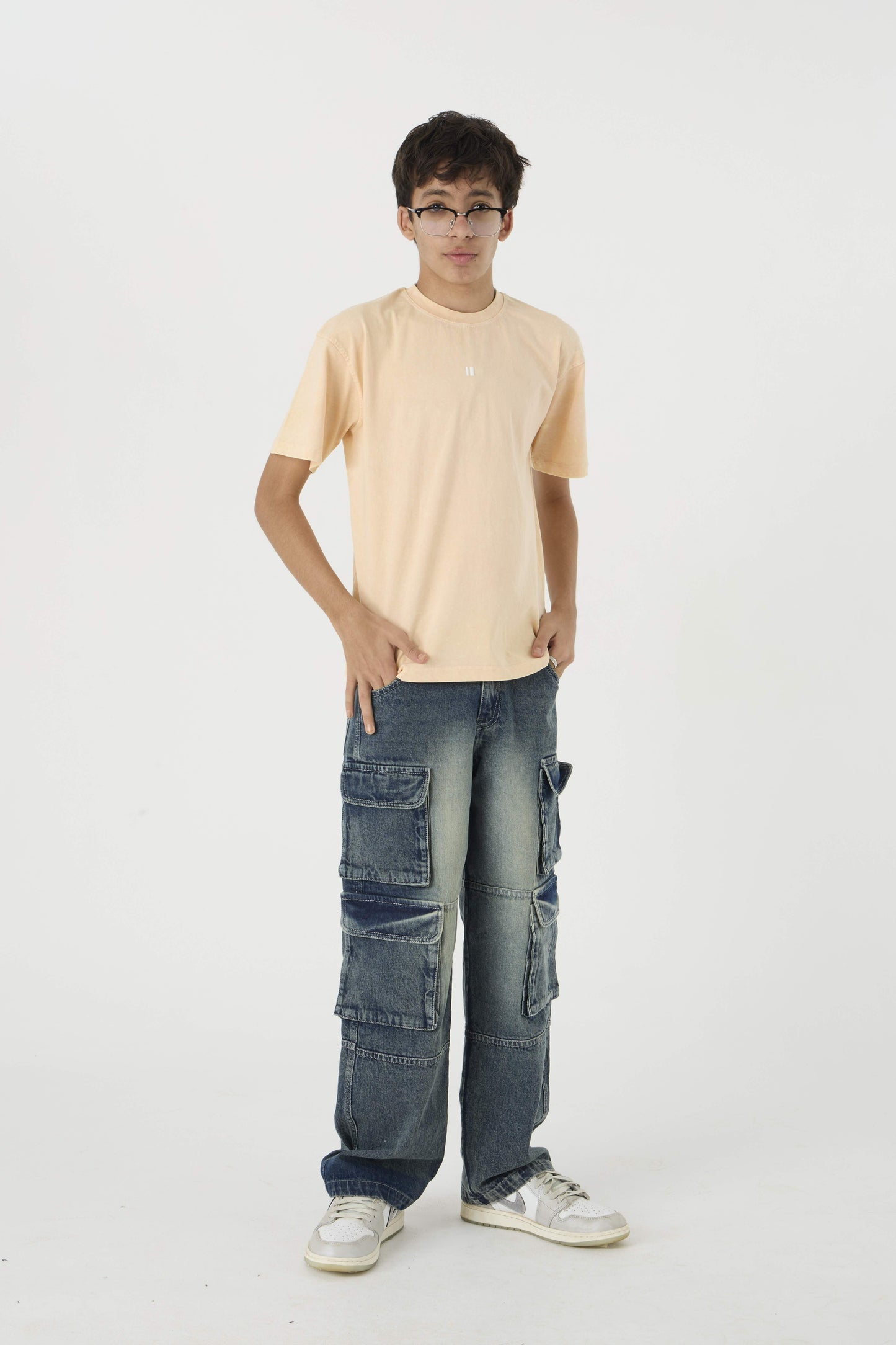 Stone Wash Denim Cargo