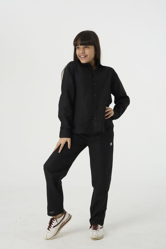 Black Linen Set Jr