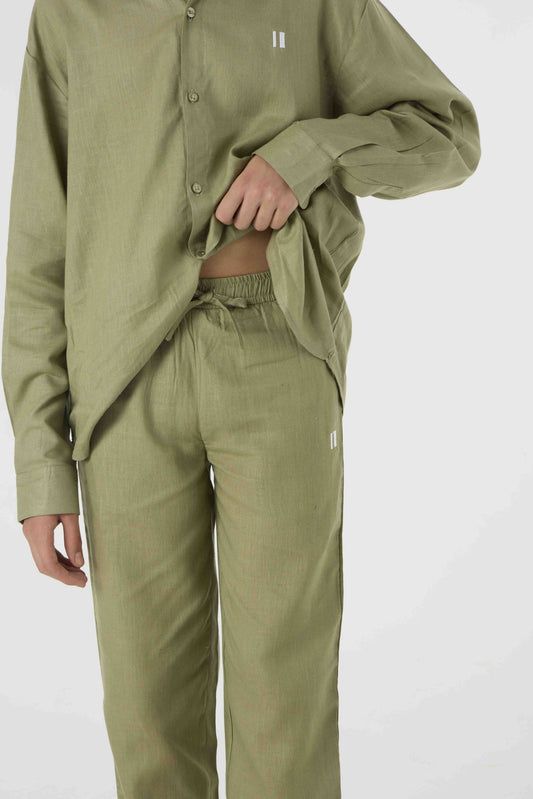 Olive Linen Pants