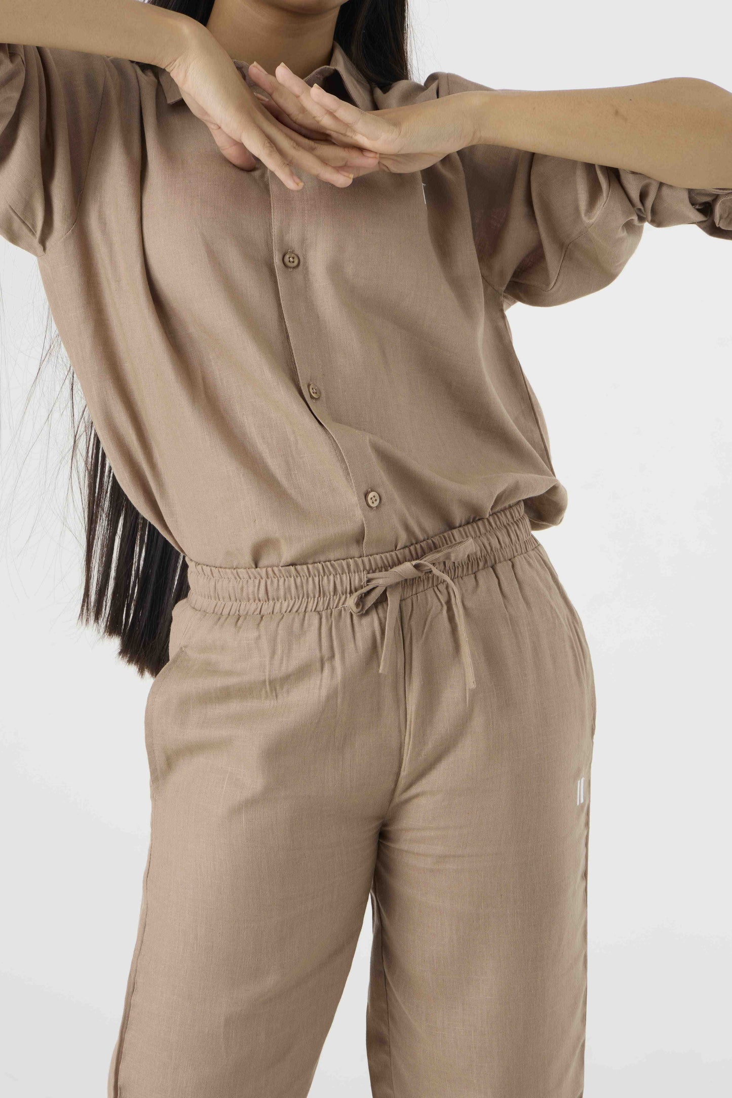 Chapter2Drip Mocha Brown linen pants (Jr) — view 3