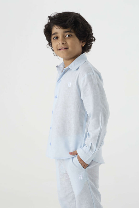 Light Blue Linen Set Jr