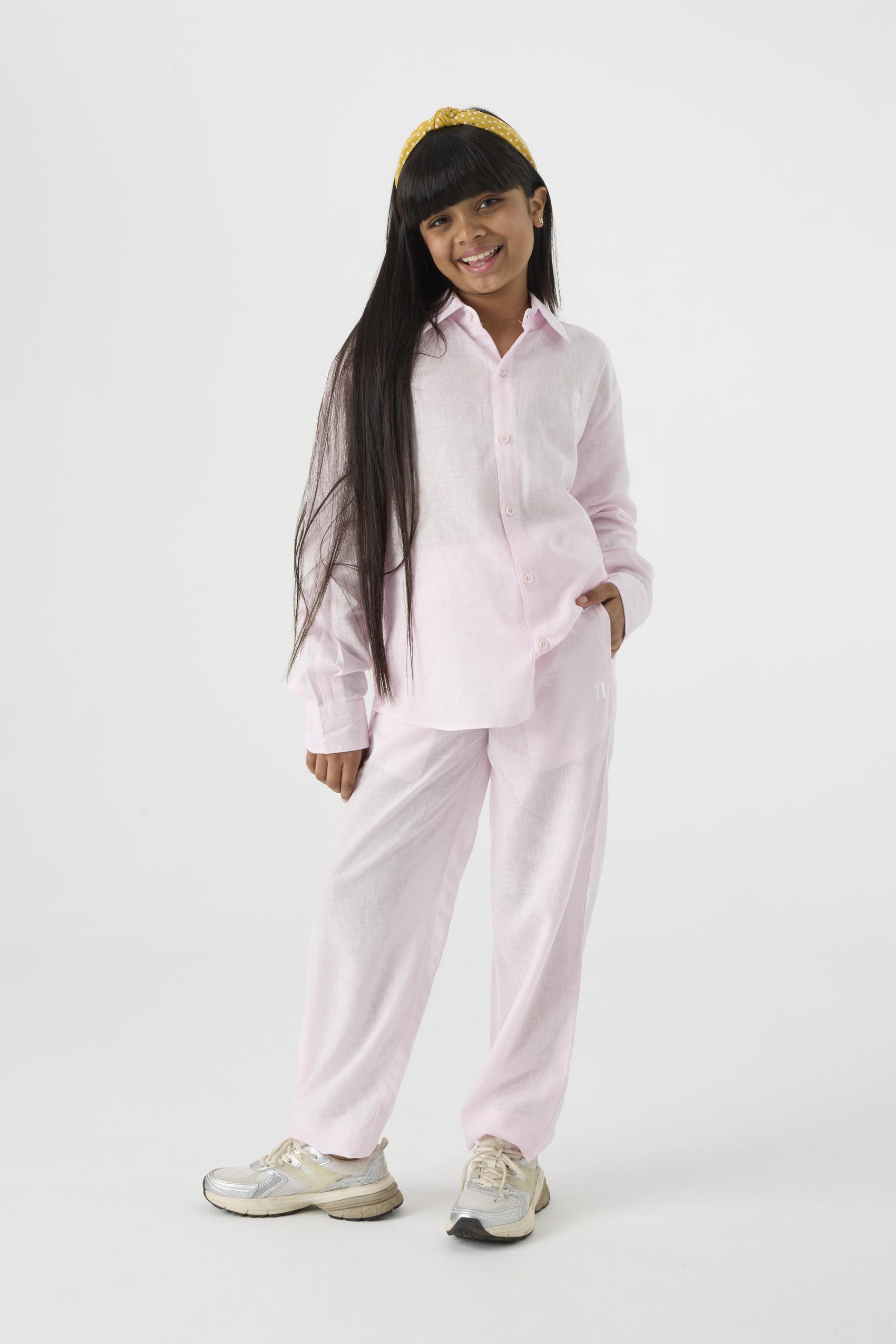 Baby Pink Linen Set Jr