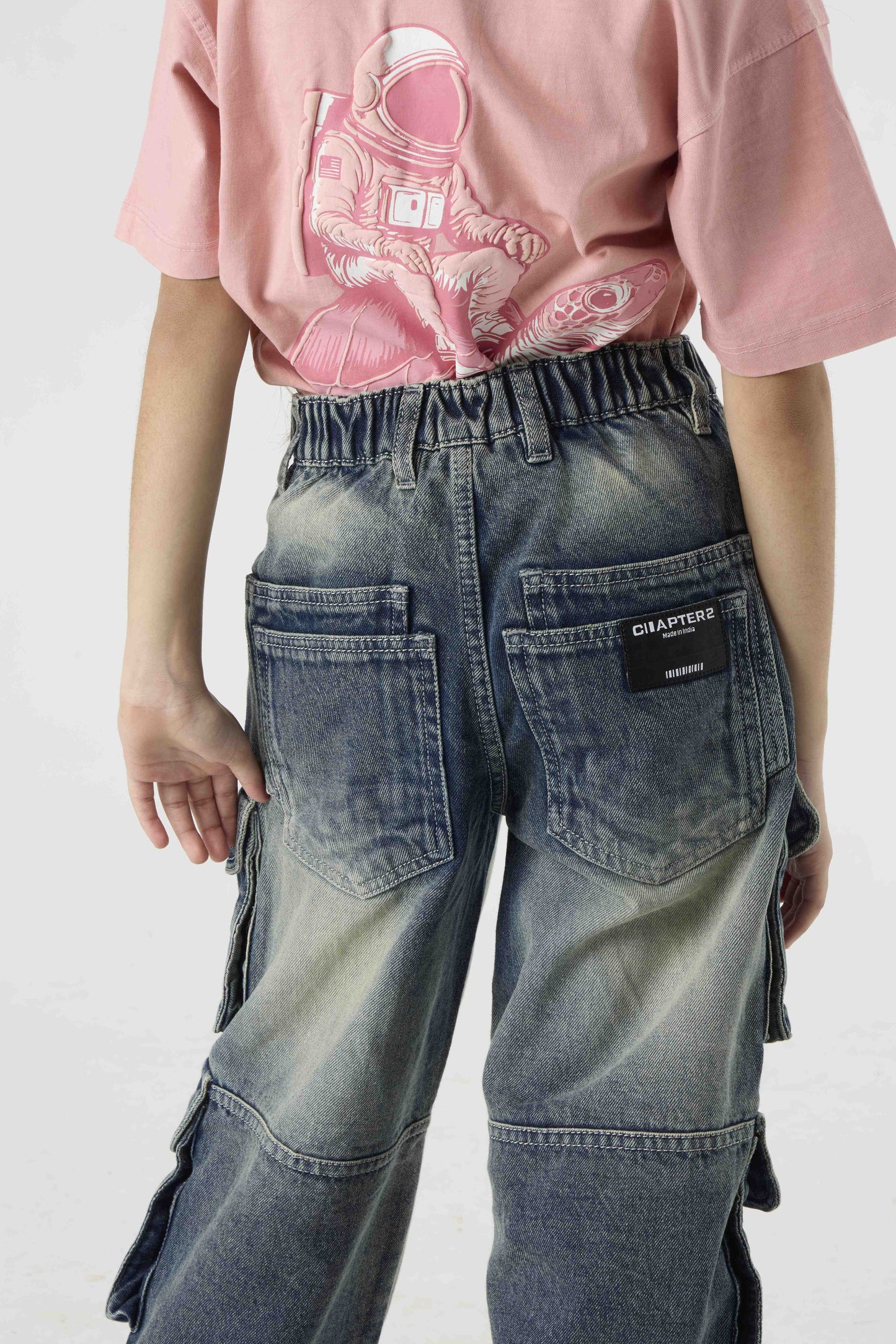 Stone Wash Denim Cargo