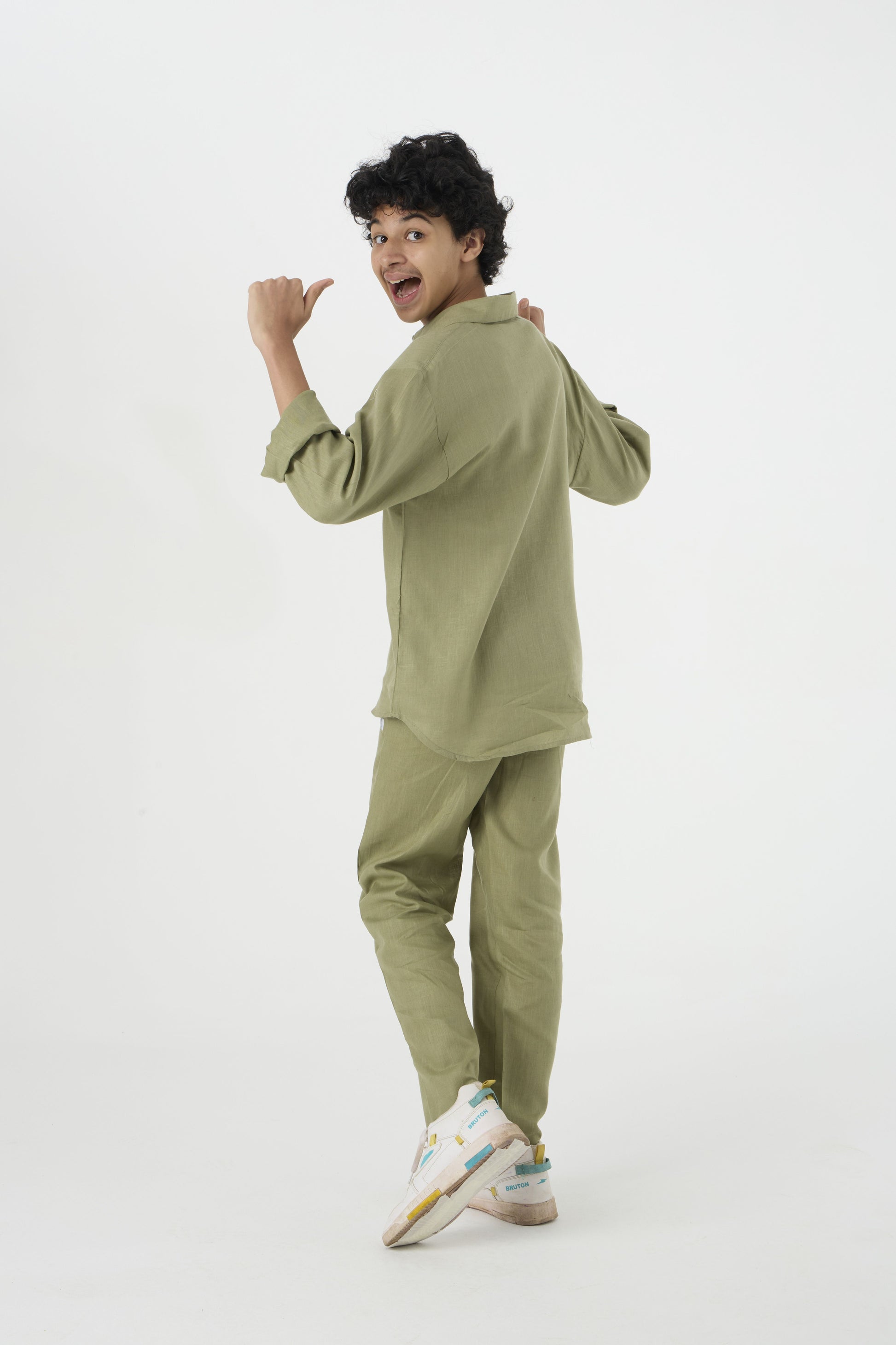 Chapter2Drip Olive linen set (Jr) — view 2