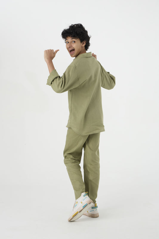 Olive Linen Set Jr