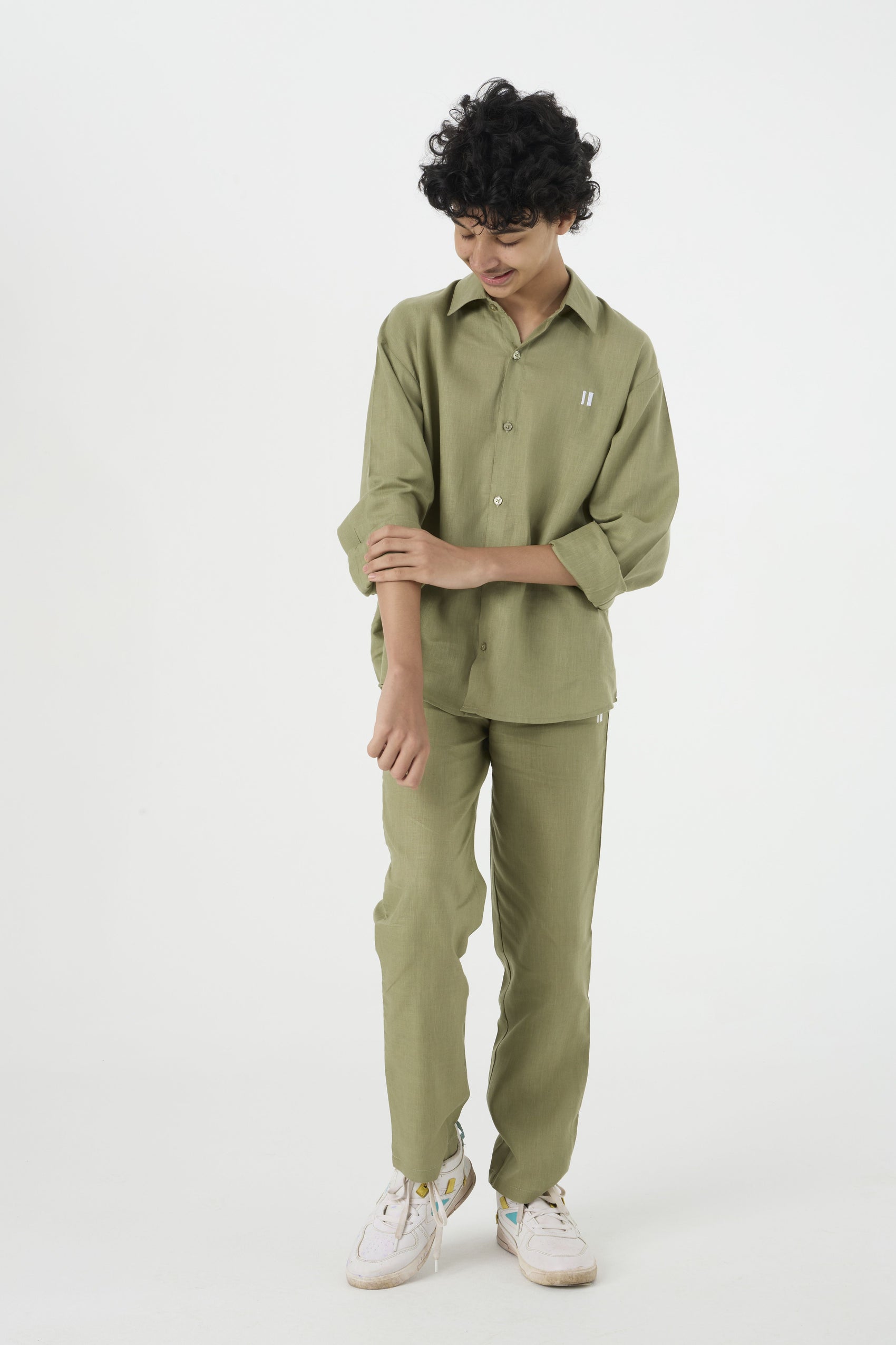 Olive Linen Set Jr