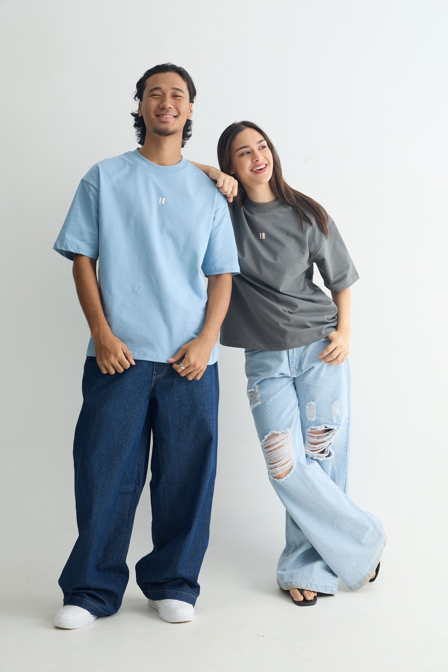 Pack of 2 Oversized T-Shirts - Aqua & Steel Grey | Chapter 2