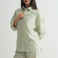 Chapter2Drip Sage Olive linen shirt