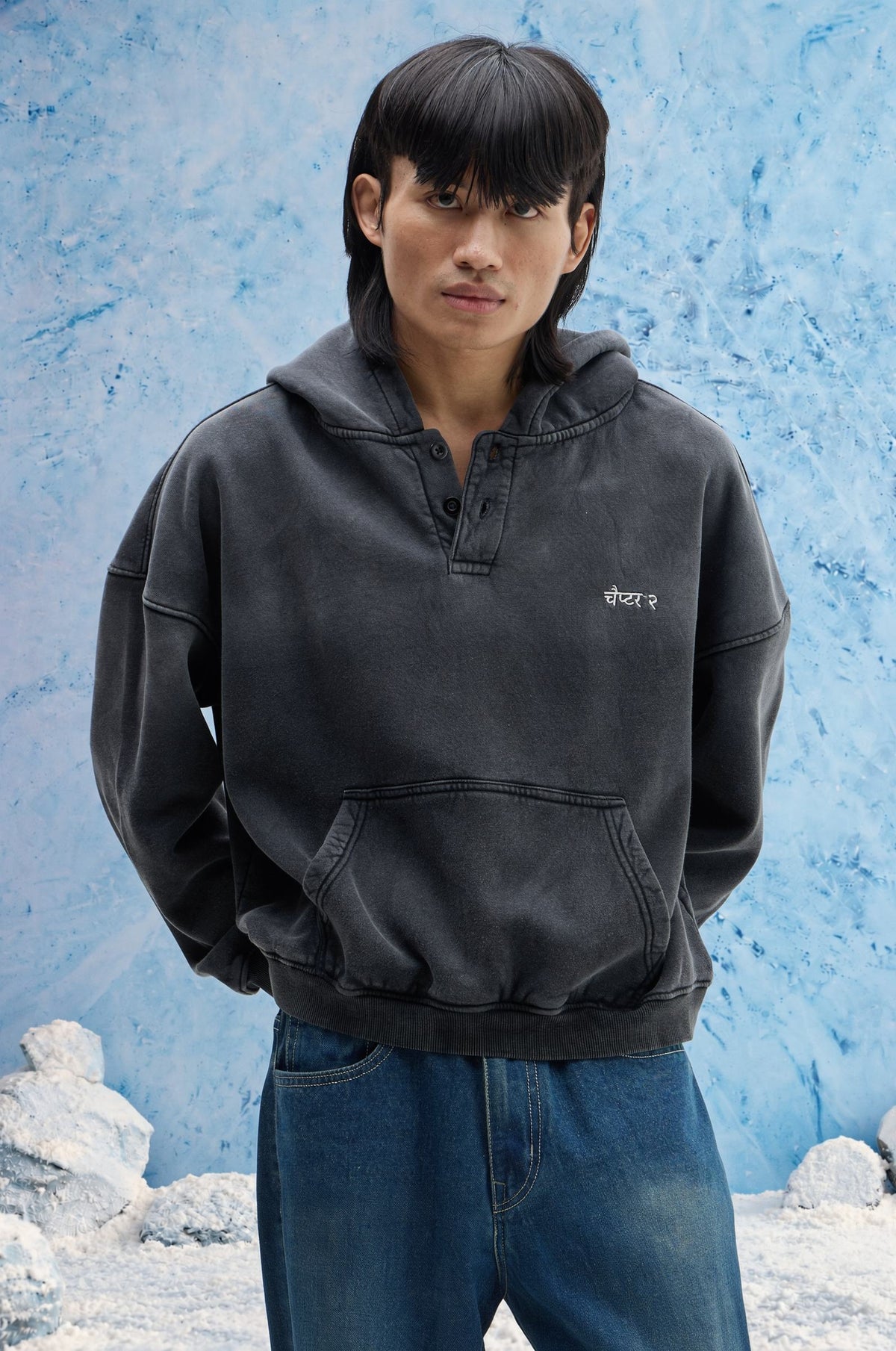 Charcoal Ombre Polo Hoodie