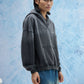Charcoal Ombre Polo Hoodie