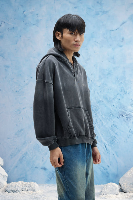 Charcoal Ombre Polo Hoodie