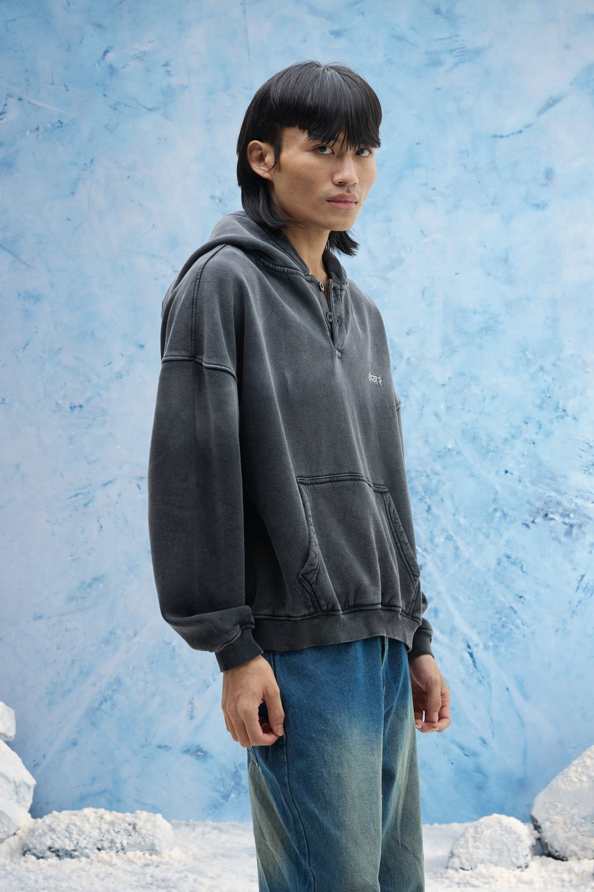 Charcoal Ombre Polo Hoodie