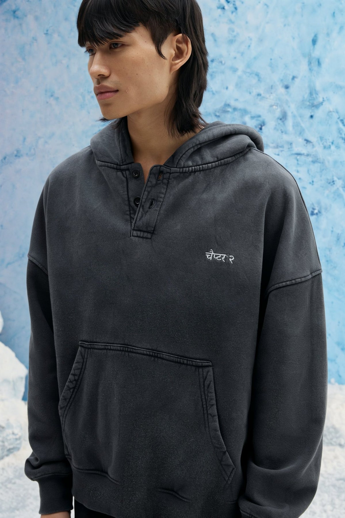 Charcoal Ombre Polo Hoodie