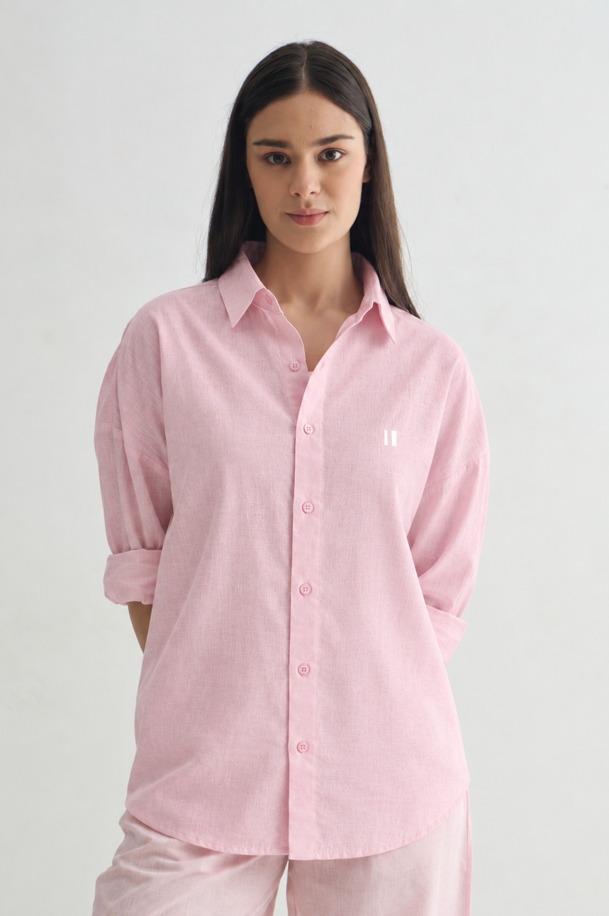 Blush Pink Linen Shirt