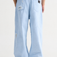 Sky Blue Wash Distressed Baggy Denim