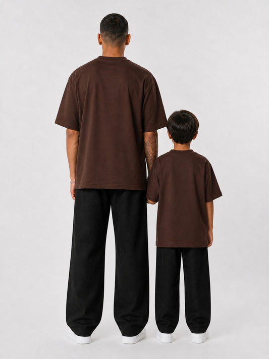 Coffee Solid T-shirt Pack of 2