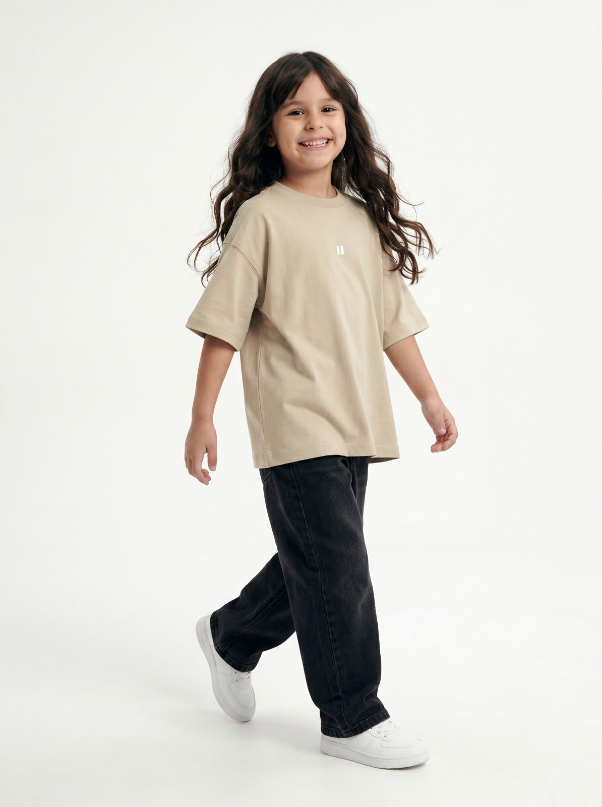 Cream Solid T-Shirt Jr