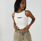 Off-white Halter Crop Top